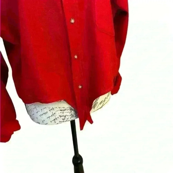 PENDLETON Rare Tie Front Top with Elbow Patches - Red ❤️ - Picture 9 of 13